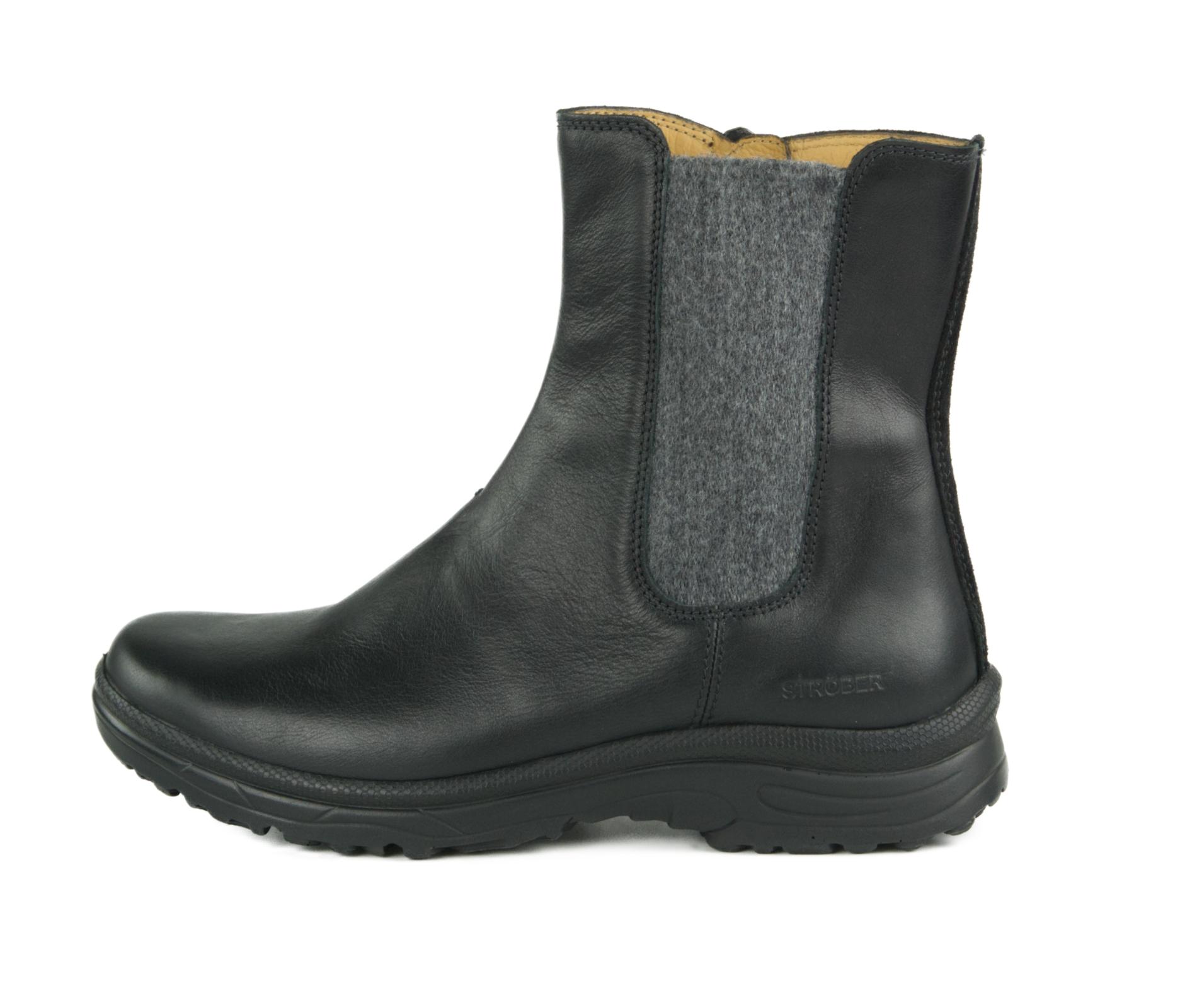 RAYA NappaSoft in schwarz, Stiefel, Chelsea-Boot, Gummi-Sohle, Stiefeleiste, Schwarz