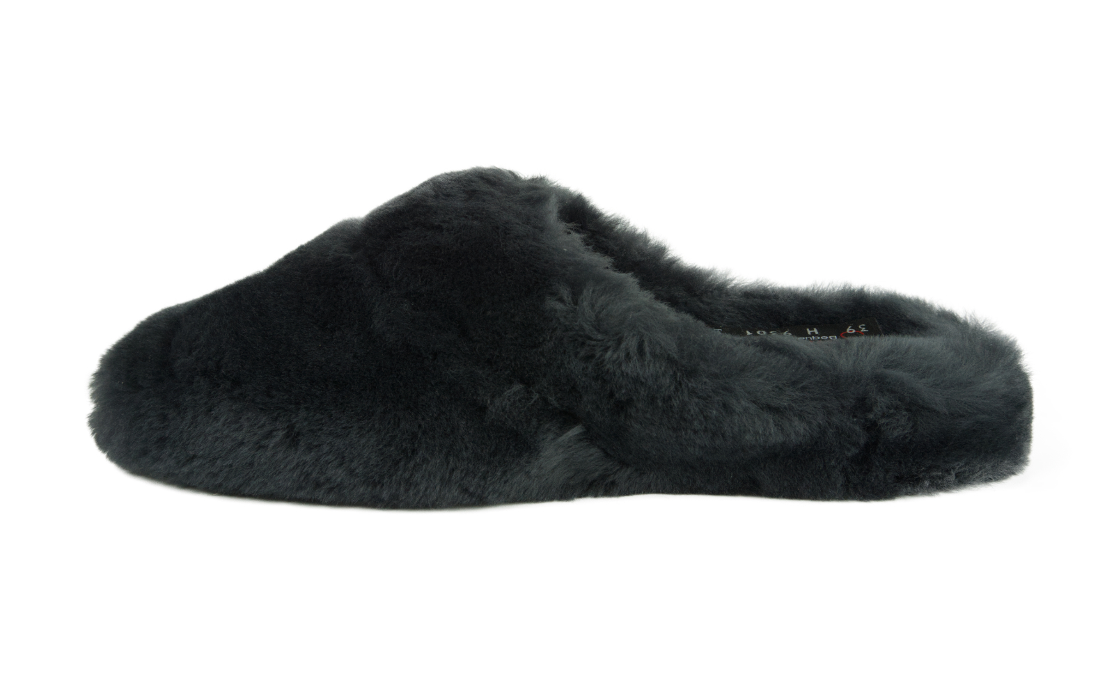 THOMAS Lammfell in anthrazit, Hausschuhe, Slipper, Fell, Schwarz, Fellig