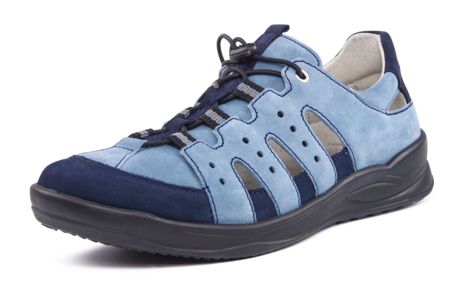 KLARISSA Nubuk in karibik+marine, Sneaker, Leder, Suede, Blau, Schnürschuh, Sneaker, Laufschuh, Ledersohle, Samtoberfläche, blau, Sneaker, Zusätzliches Cut-Out-Design, Blue sneaker, Sportlicher Schuh, Schnürschuh, Sneaker, Schnürschuh, Sandale?