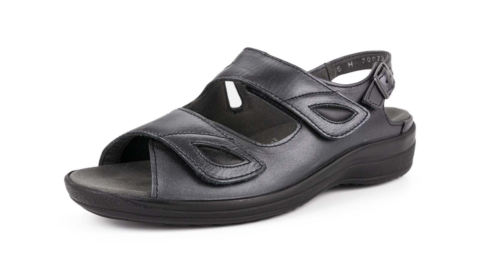 Schwarze HELGA Schuhe aus Perlato und StretchNappa, elegant positioniert auf einem hellen Hintergrund.