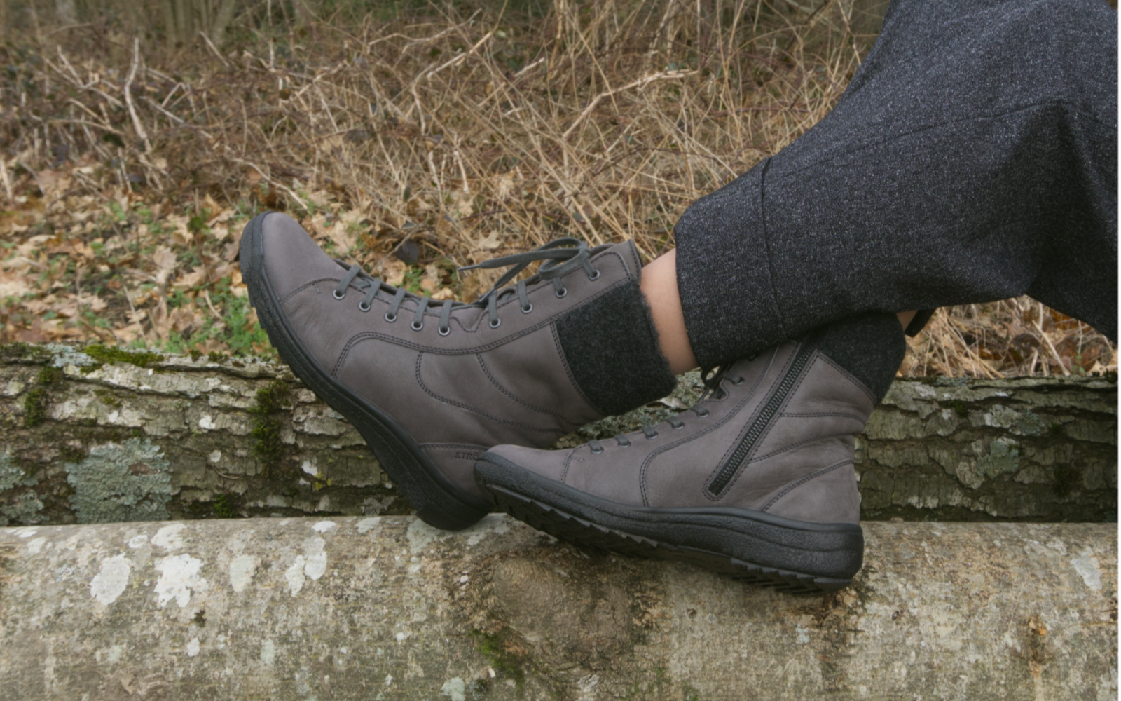 stiefel, grau, lackleder, stiefeletten, fleece-schaft