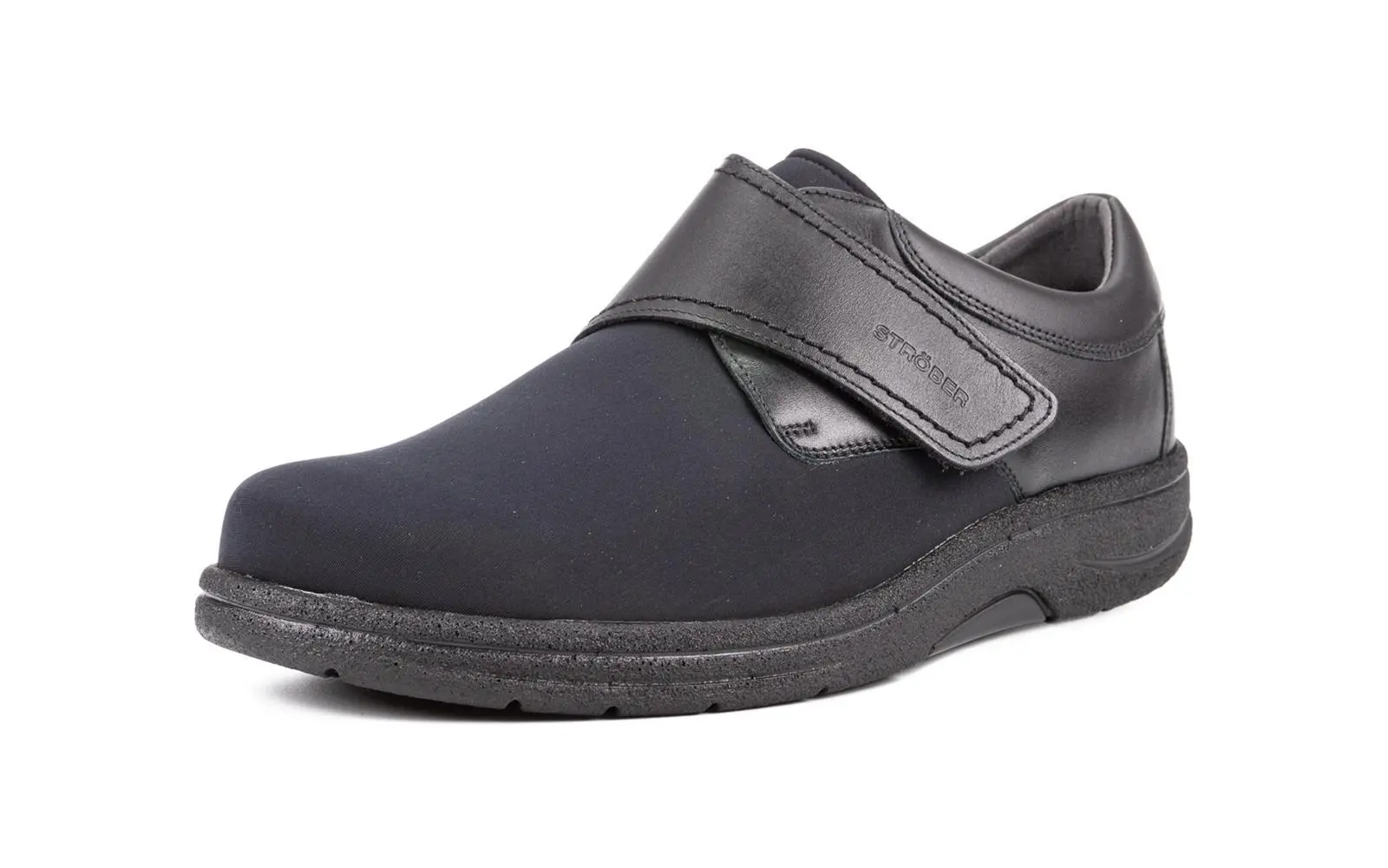 Schwarze MANOLO Schuhe aus SportNappa Neopren, elegant und sportlich, in seitlicher Ansicht auf hellem Hintergrund platziert.