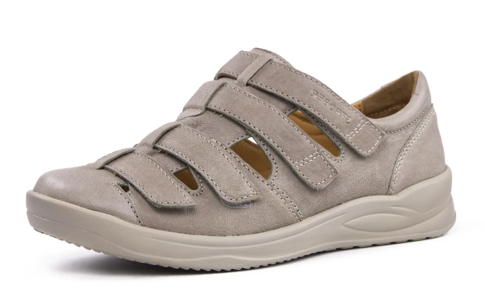 Der KIKI LammBrush Schuh in Marmor Weite M ist elegant platziert auf einem hellen Hintergrund, mit einer sanften Textur und klassischem Design.