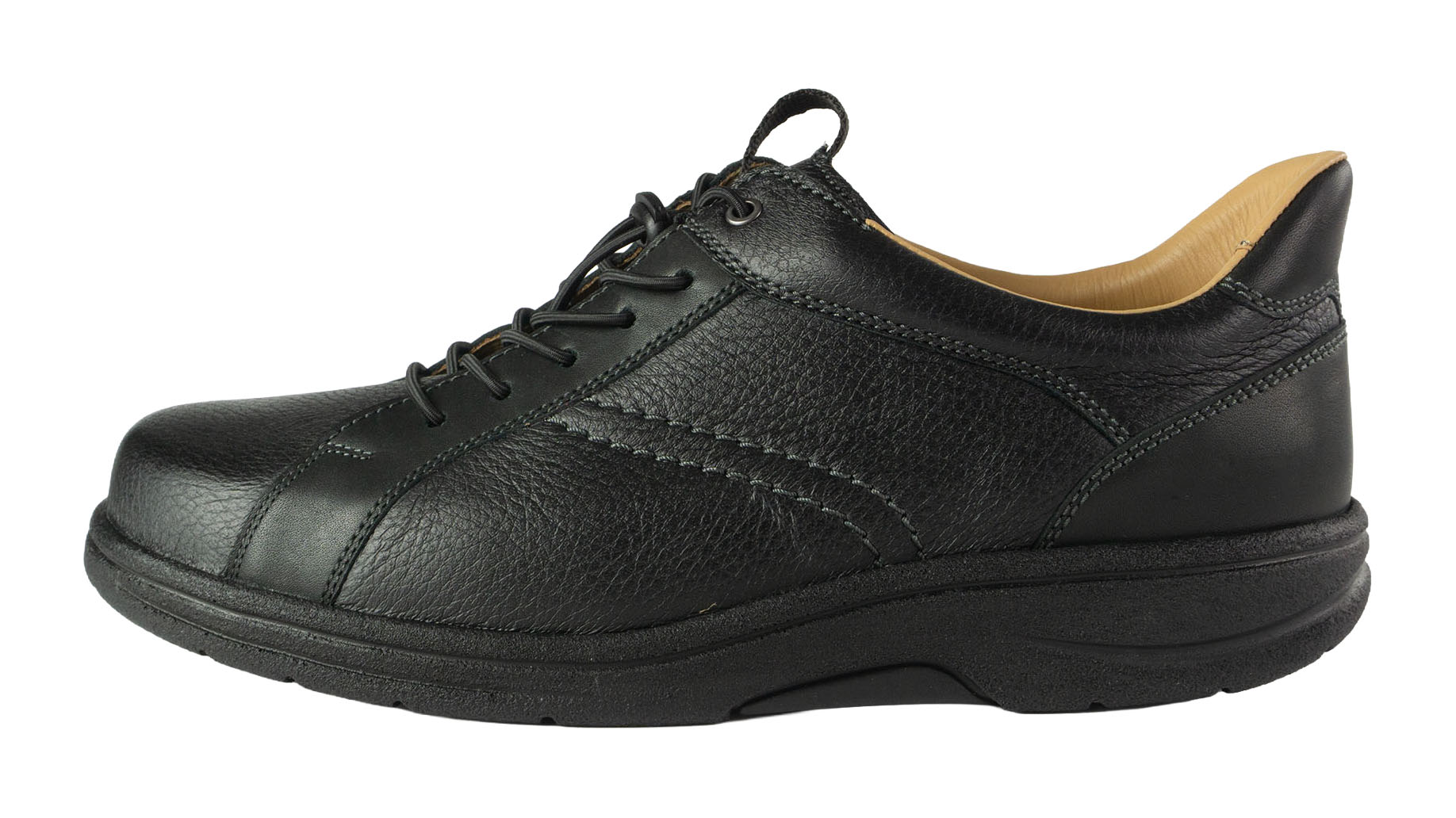 MENDEL SoftCalf+FettNubuk in schwarz, Schuh, Sneaker, Loafer, Schwarz, Ledersohle
