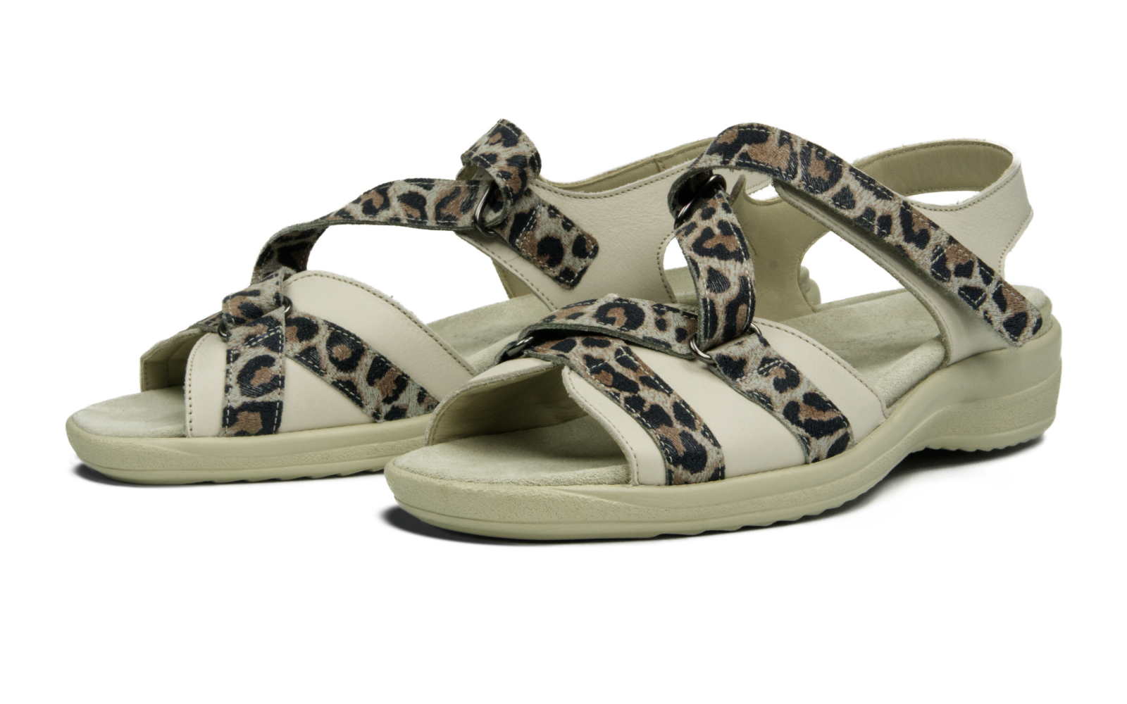 HELGRIT NapSo+VJag in düne+brasil, Sandalen, Leopardenmuster, Gurtband-Sandalen, Beige, Bequem, Sandal, Leoparden-Print, Sandaletten, Beige, Gurtband, Sandalen, Leder, Leopardenprint, Bequem, Sandaletten, Sandal, Leoparden-Print, Leder, Beige, Sandale