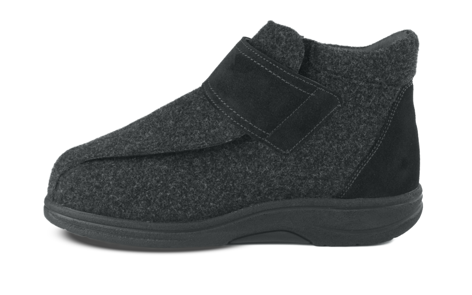 MERTEN Filz+Velour in anthrazit und schwarz, elegant im Fokus, auf einem hellen Hintergrund präsentiert. Ideal für komfortable und stilvolle Auftritte.