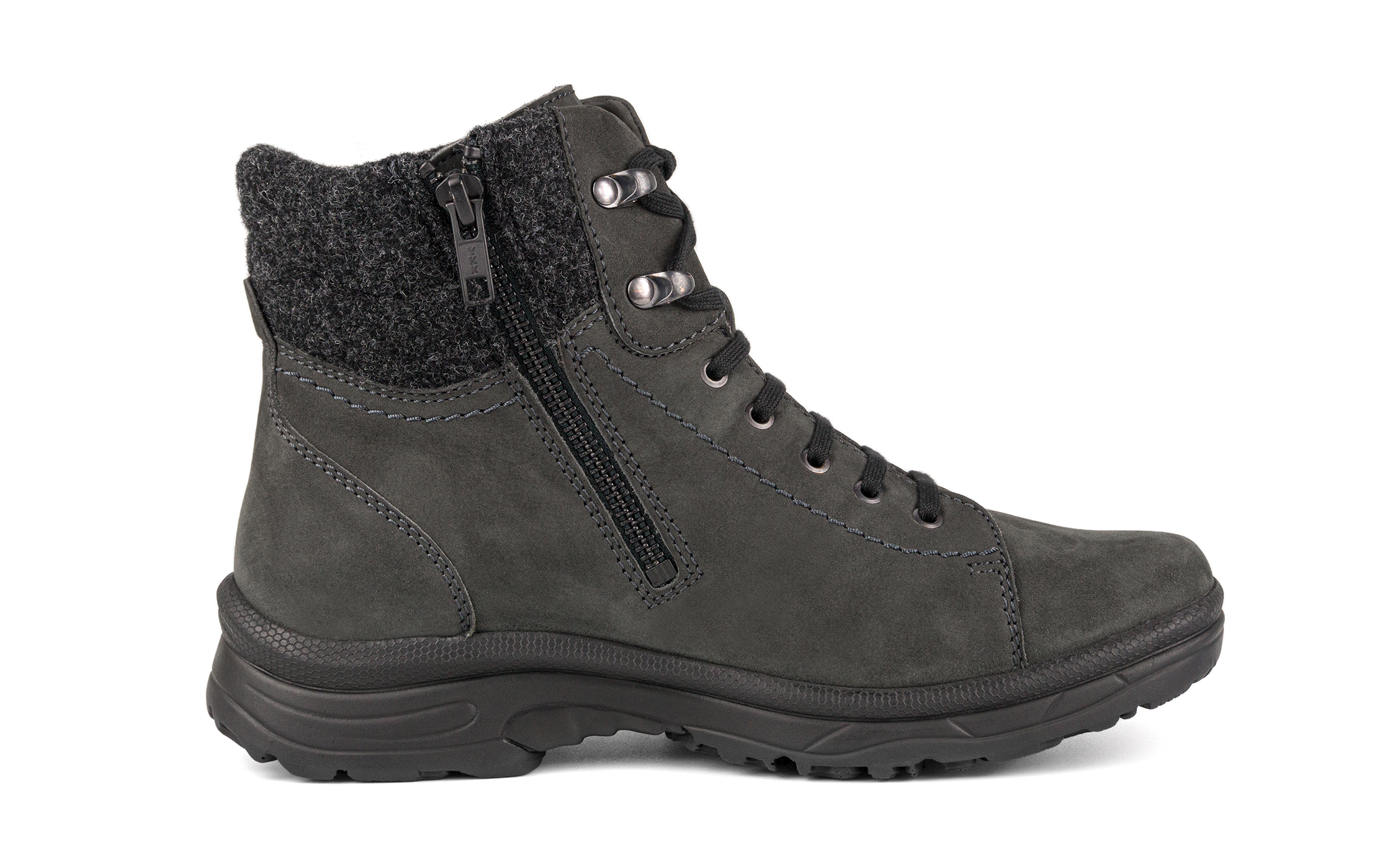 RONJA NubukFilz in schiefer, Wollfutter