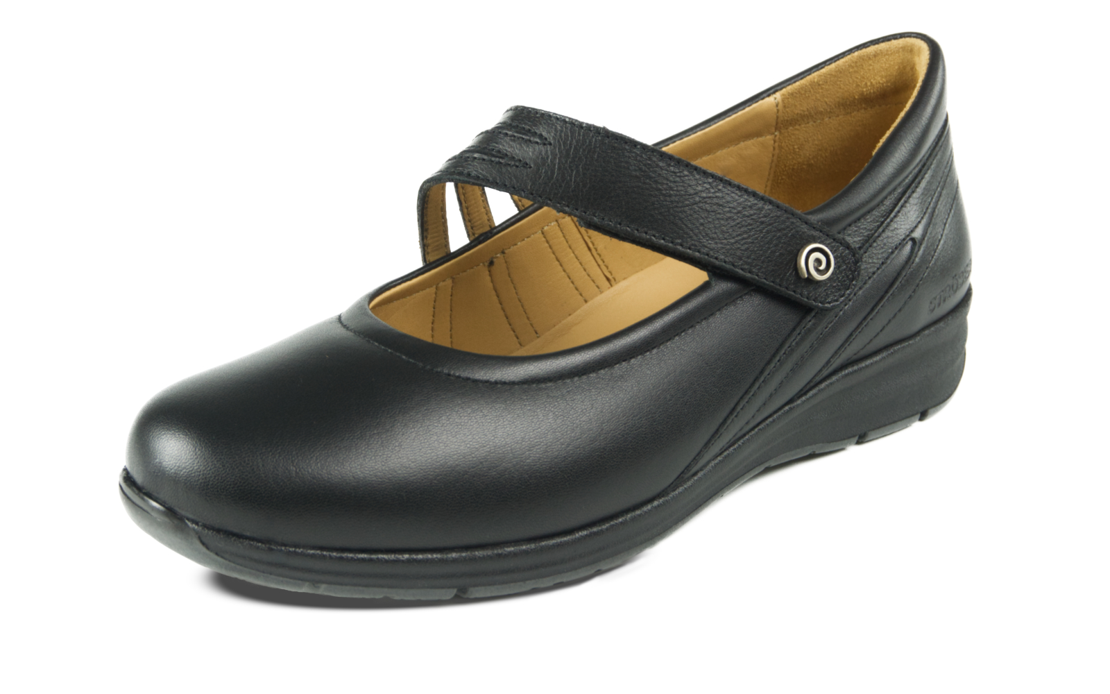 CORINNE LammNappa Schuh in Schwarz, seitlich auf einem neutralen Hintergrund platziert, mit weichem Nappa-Leder und eleganter Silhouette.