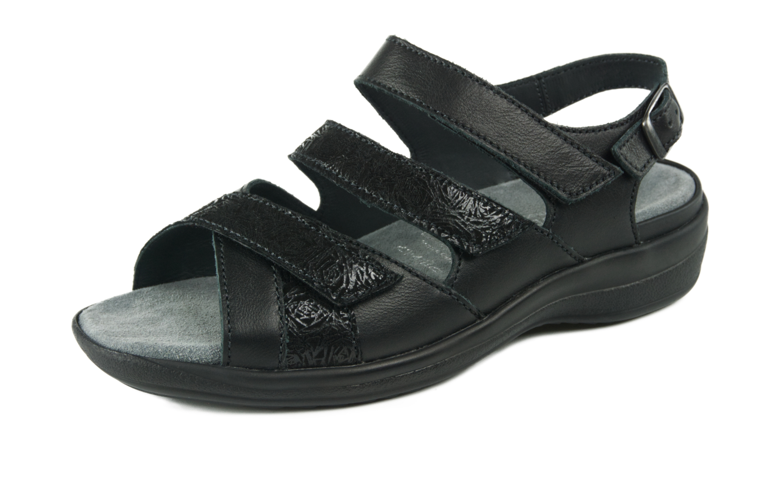 HEDWIG Nappa+VelourStruktur in schwarz HEDWIG Nappa+VelourStruktur in Schwarz, seitlich positioniert, mit eleganter Oberfläche und feiner Struktur. Ideal für stilvolle Anlässe.