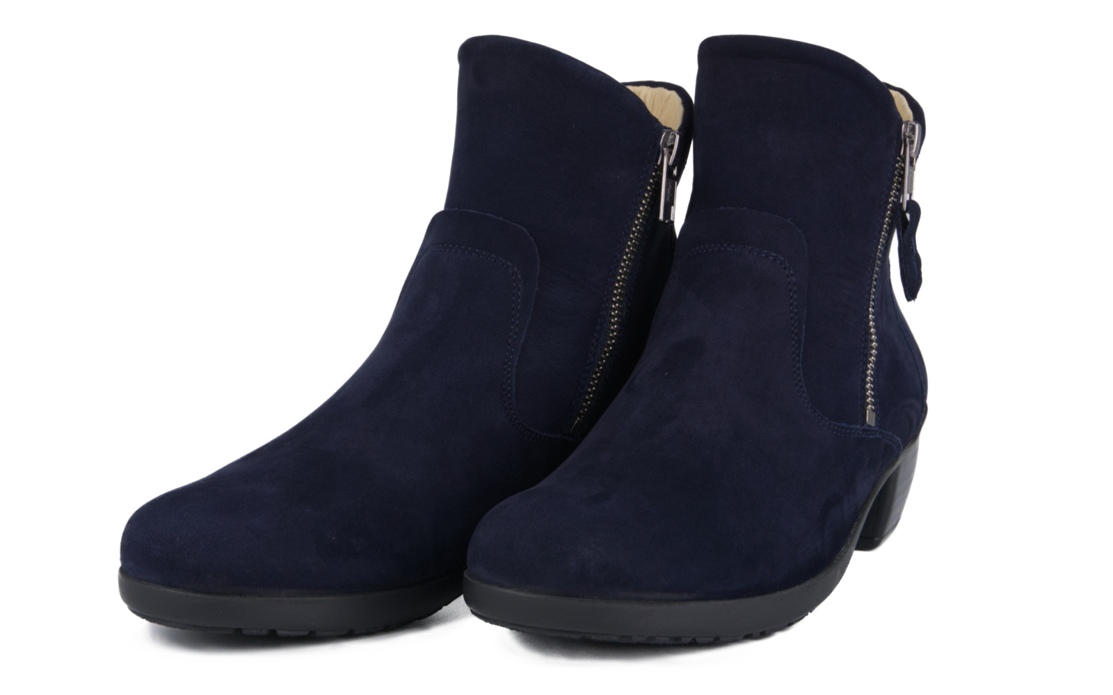JANINE Nubuk L in marine, Stiefel, Stiefeletten, Suedleder, Reißverschluss, marineblau, Stiefeletten, Veloursleder, Navy, Reißverschluss, Absatzstiefel, Stiefeletten, Chelsea Boots, Navy, Samt, Reißverschluss