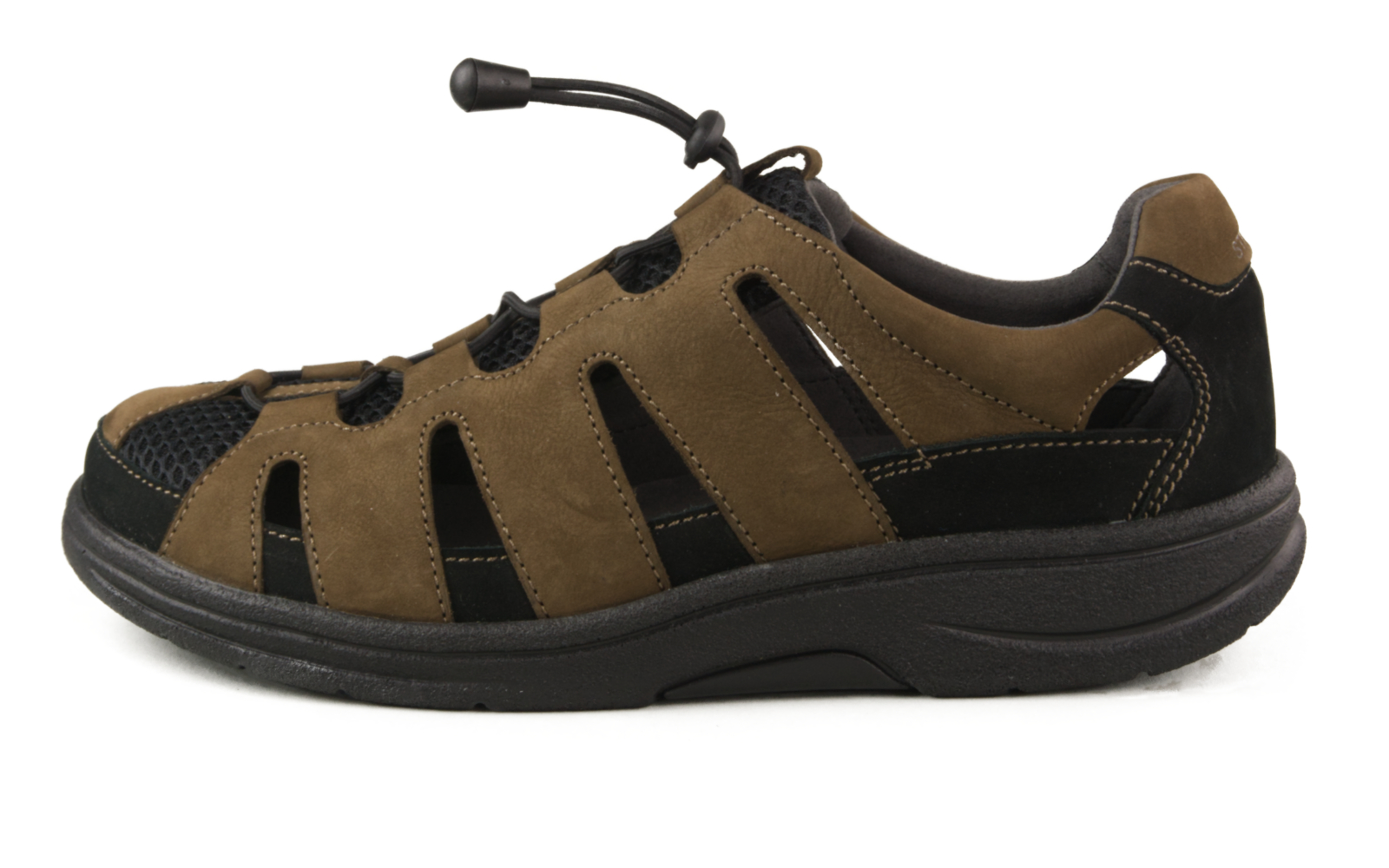 OSKAR Nubuk+Mesh in tartufo+schwarz, Schuhwerk, Schuh, Sneaker, Sandale, Wildleder