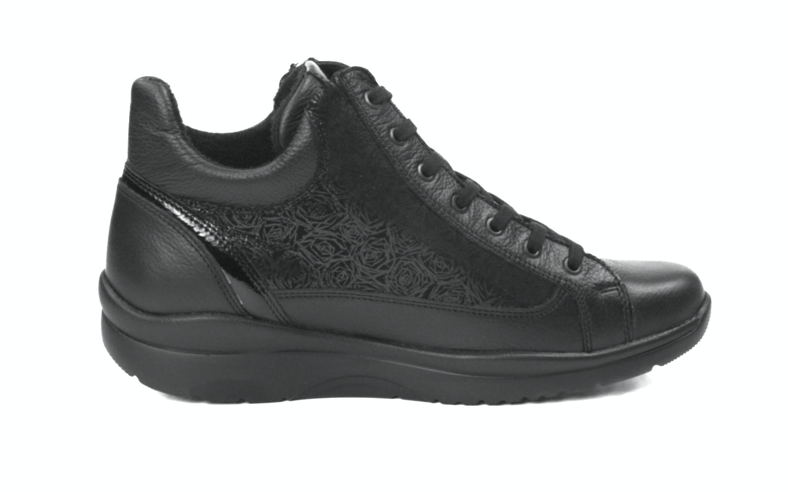 YOSHINO NappaSoft+LammVelourRose Warmfutter in schwarz, Schuh, Sneaker, Schwarz, Leder, Samtfußbett