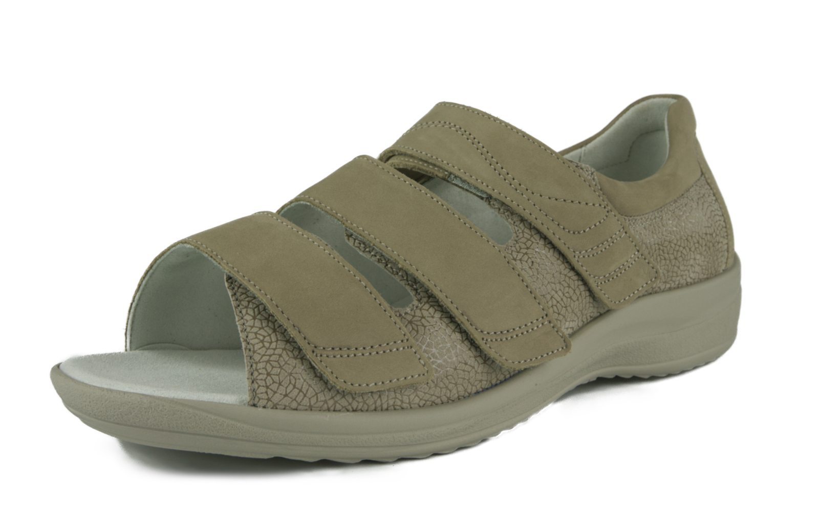 HEIKE Nubuk+LVLeaf in kiesel HEIKE Nubuk+LVLeaf in kiesel, Bekleidung, Schuhwerk, Sandale, Schuh, Sneaker