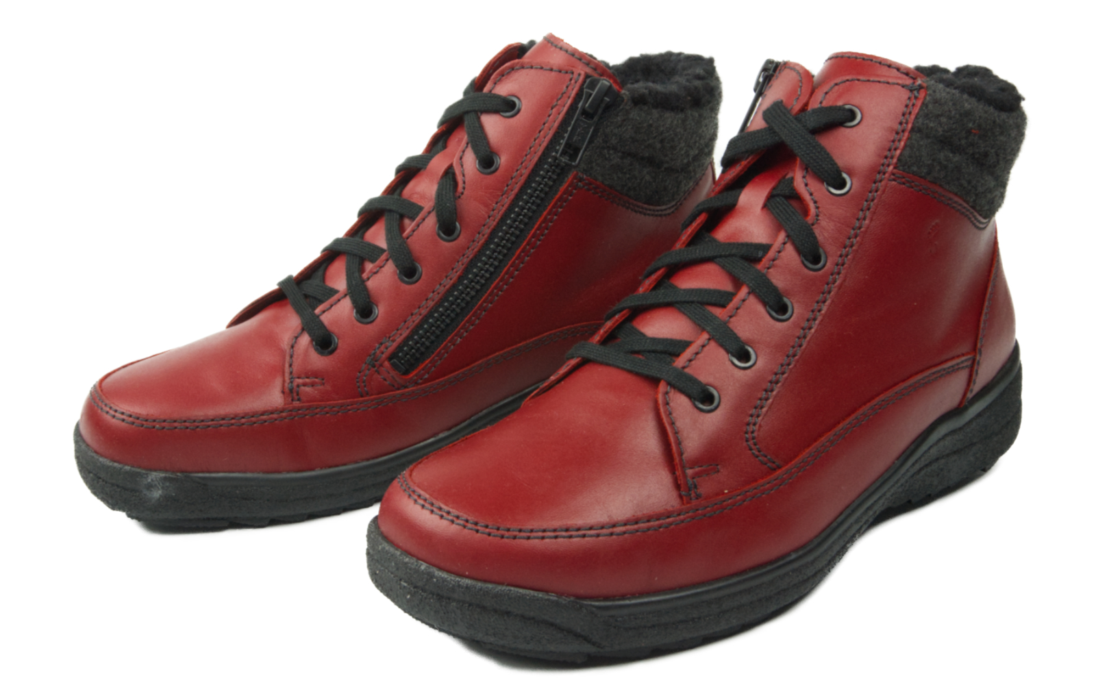 73019H_1+84_72_2.jpg SELMA Nap+Filz WO in rot, Stiefel, Rot, Lederschuh, Schnürstiefel, Innenfutter, Stiefel, Rotes Leder, Schnürstiefel, Fleece-Futter, Reißverschluss, Stiefel, Rot, Leder, Schnürstiefel, Futterausstattung, Stiefel, Boots, Rot, Lackleder, Schnürung