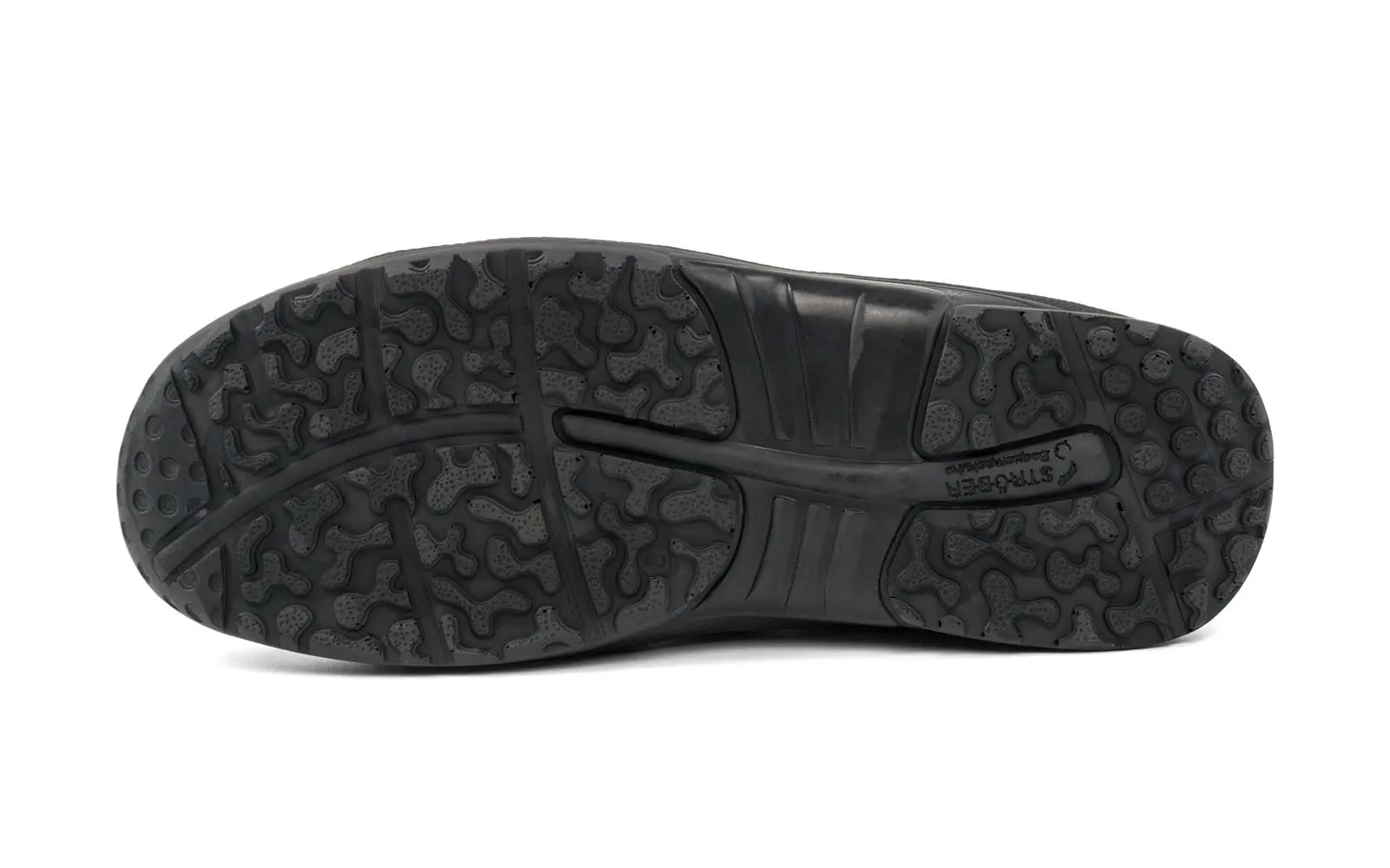 Schwarz-midnight SAMSON Velours Schuh seitlich mit texturiertem Obermaterial auf einem neutralen Hintergrund.
