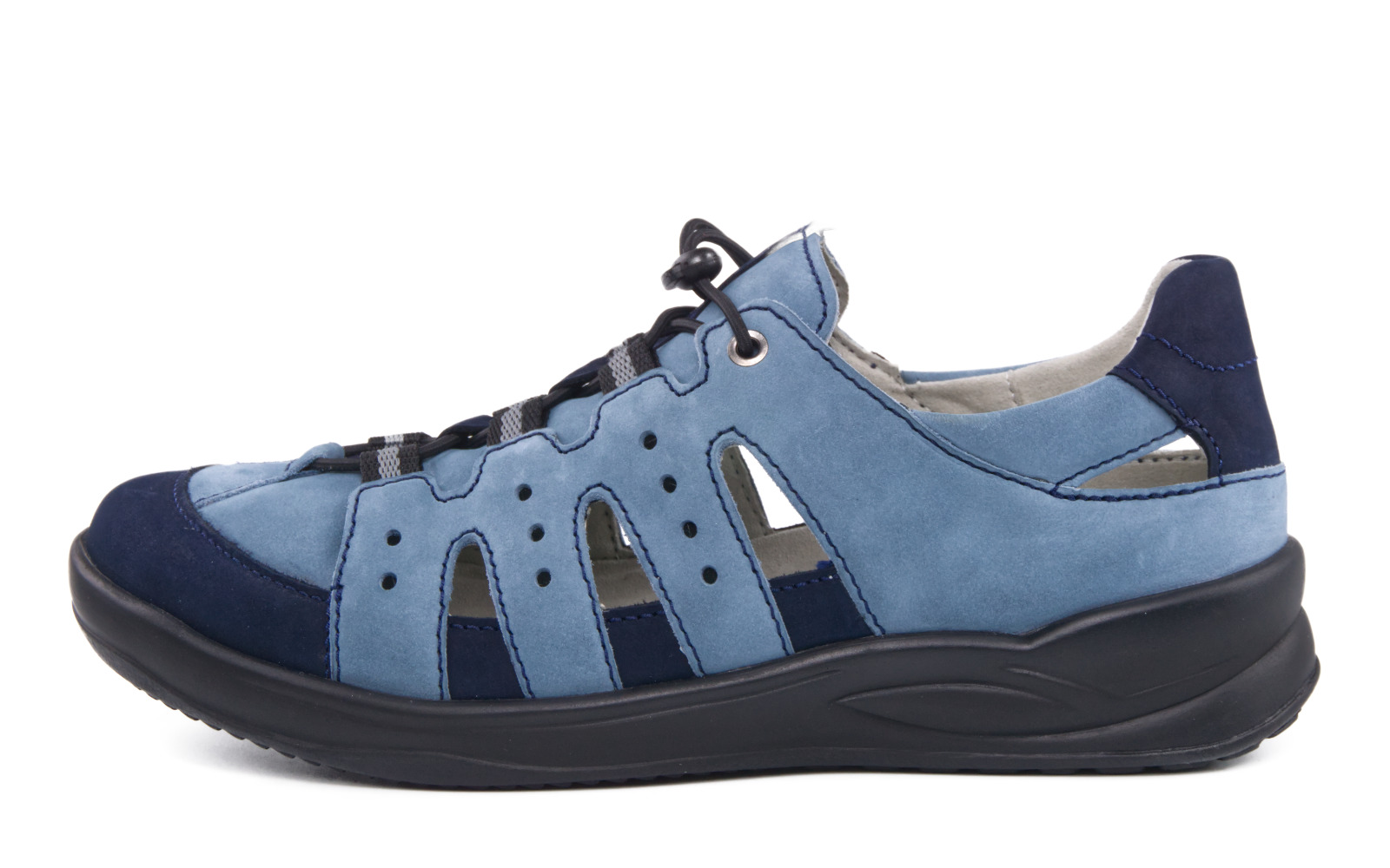 65035H_3_6041.jpg KLARISSA Nubuk in karibik+marine, Sneaker, Sandale, Schnittmuster, Leder, Blau, Sandaaltasche, Schnürschuh, Sportlicher Sneaker, Leder-Look, Blau, Sneaker, Leder, Blau, Schnürschuh, Gummisohle, Sandalen, Damen, Sandaletten, Leder, Blau
