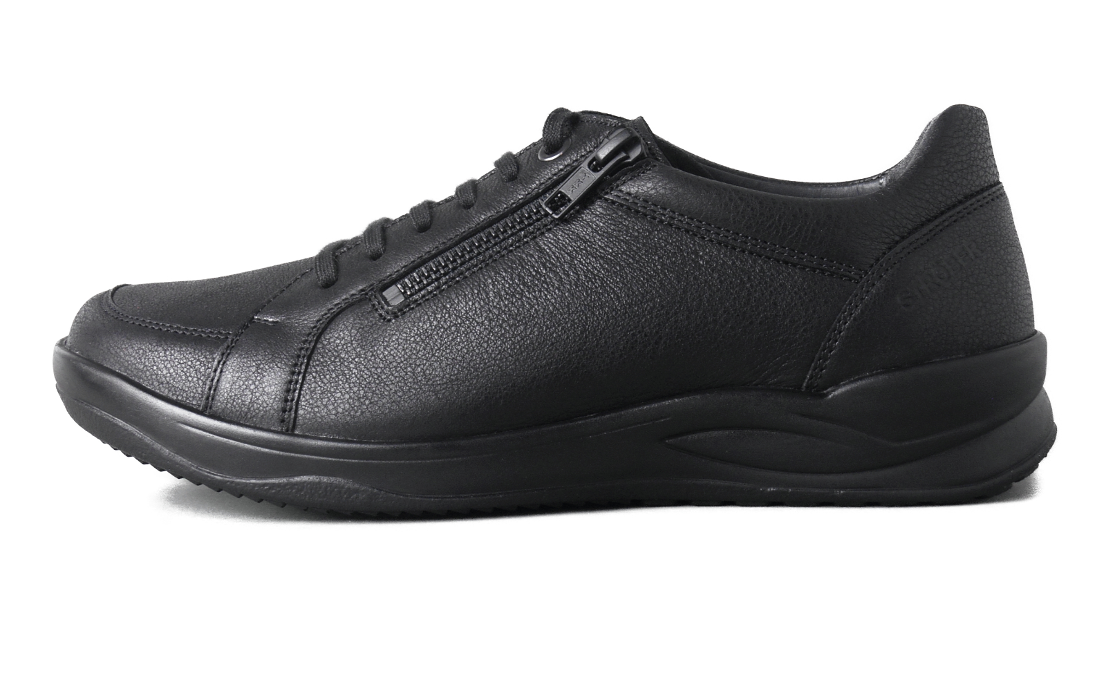 65063H_31_1.jpg KORDULA Nubuk in schwarz, Sneaker, Schwarz, Leder, Schnürung, Seitlicher Reißverschluss