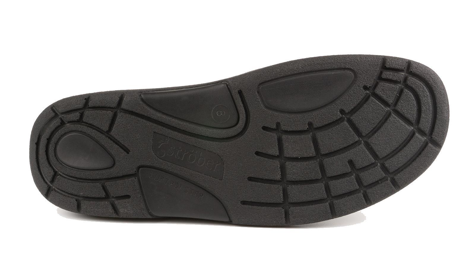 Der Schuh OSKAR in FettNubuk Borke ist seitlich positioniert, mit einem eleganten und robusten Design, ideal für lässige Anlässe.