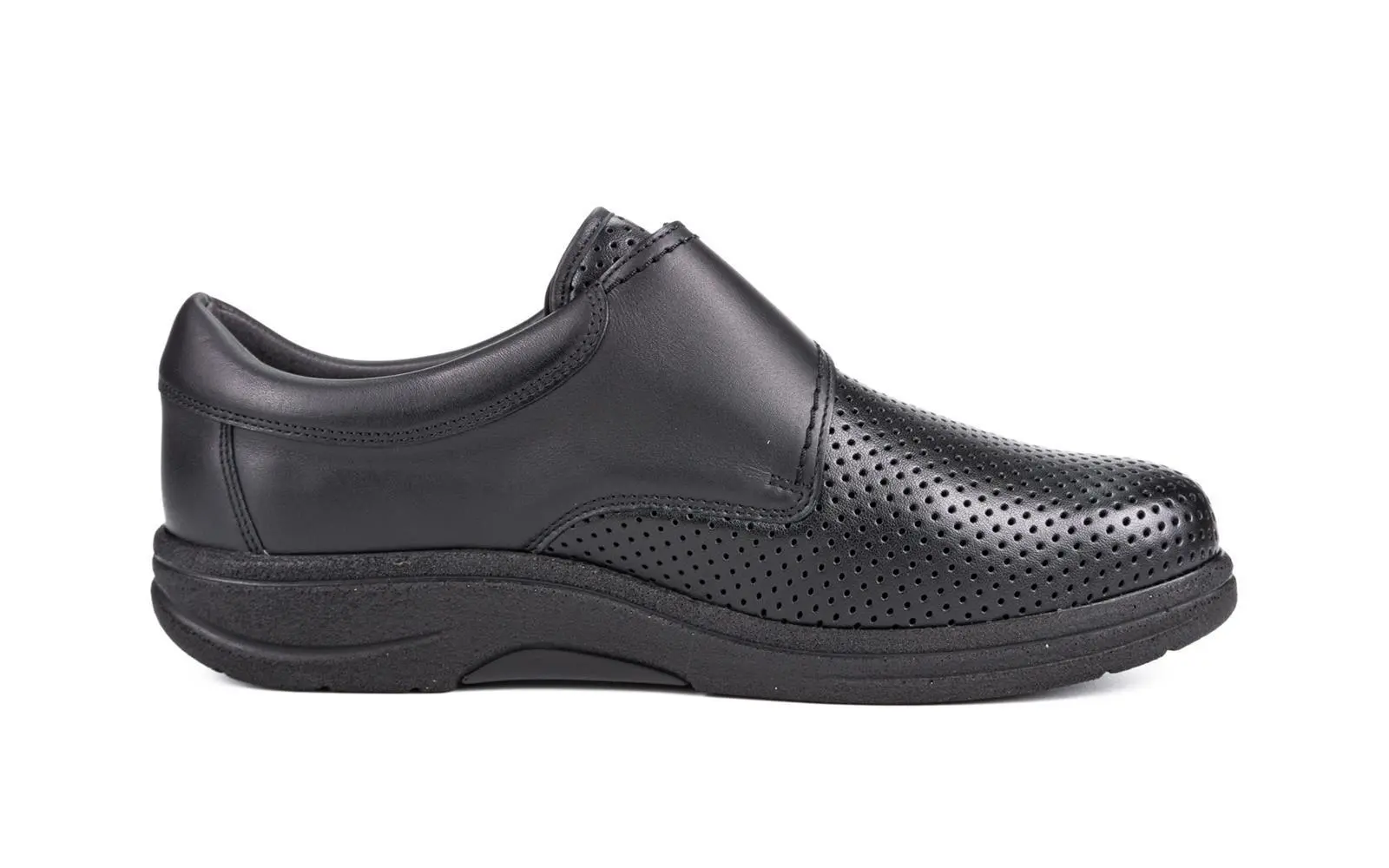 Schwarze MANOLO Schuhe aus Nappa und StretchNappa, elegant und modern, von der Seite abgebildet.