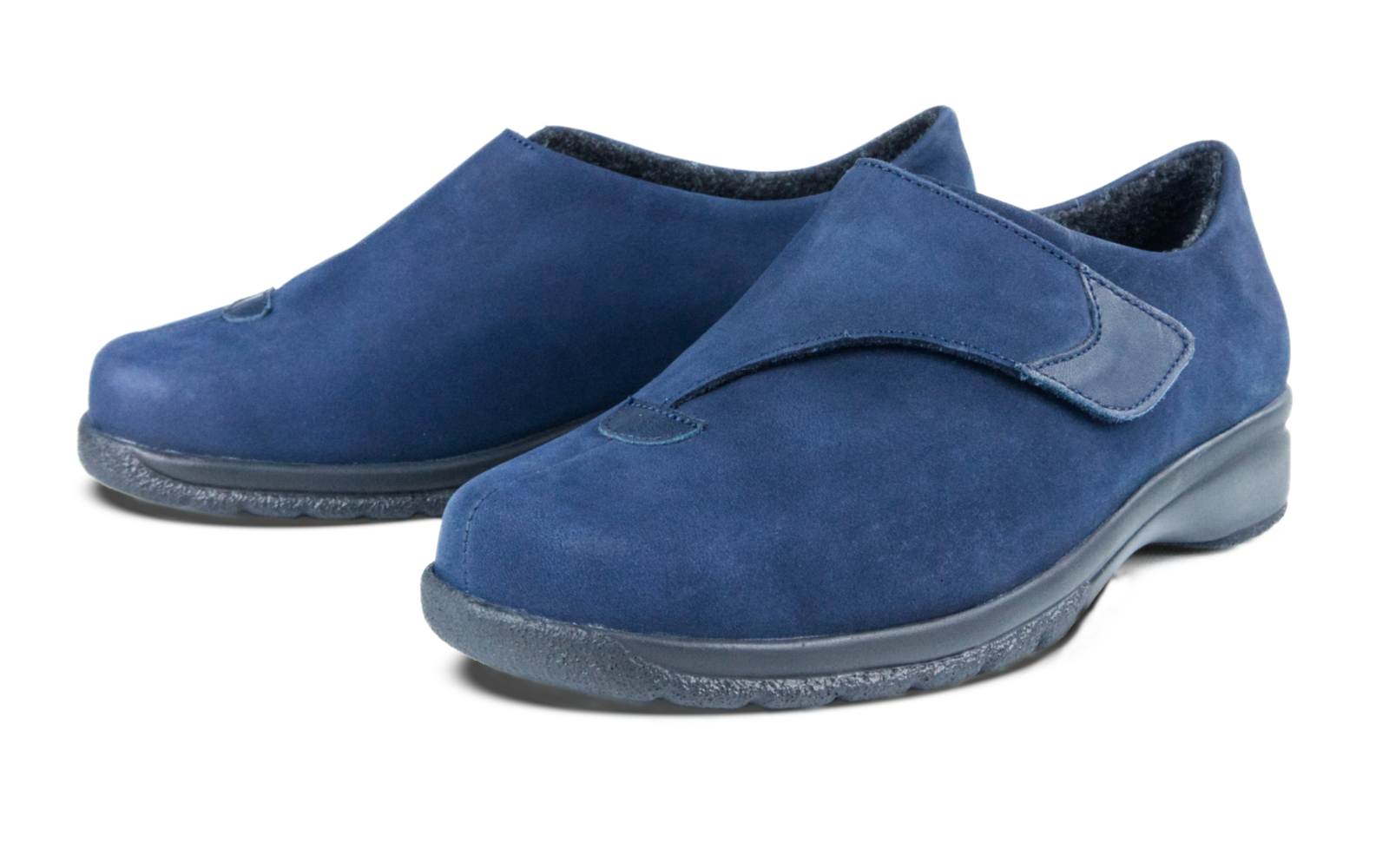 Die GIULIA Nubuk + Nappa Schuhe in Marine sind elegant und modern, seitlich abgebildet, ideal für stilbewusste Träger.