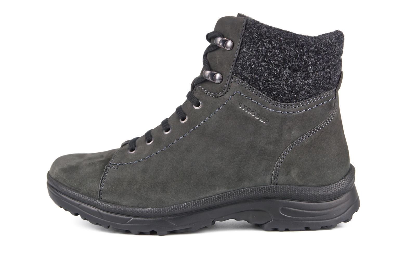 RONJA NubukFilz in schiefer mit Wollfutter, elegant positioniert auf einem neutralen Untergrund, zeigt die hochwertige Verarbeitung und den Komfort.