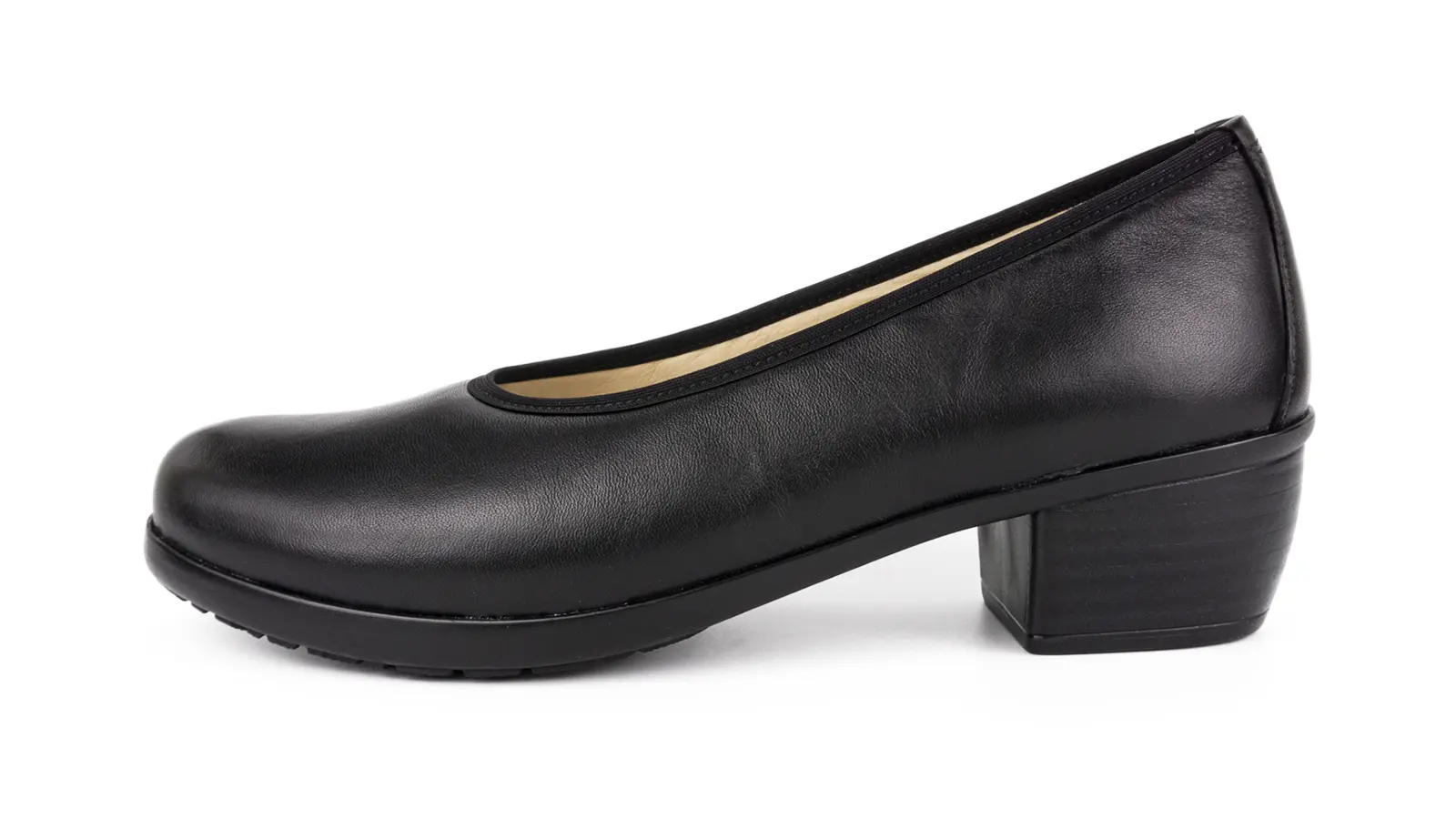 Schwarze JASMIN Schuhe aus LammNappa, elegant und stilvoll präsentiert auf einem neutralen Hintergrund.