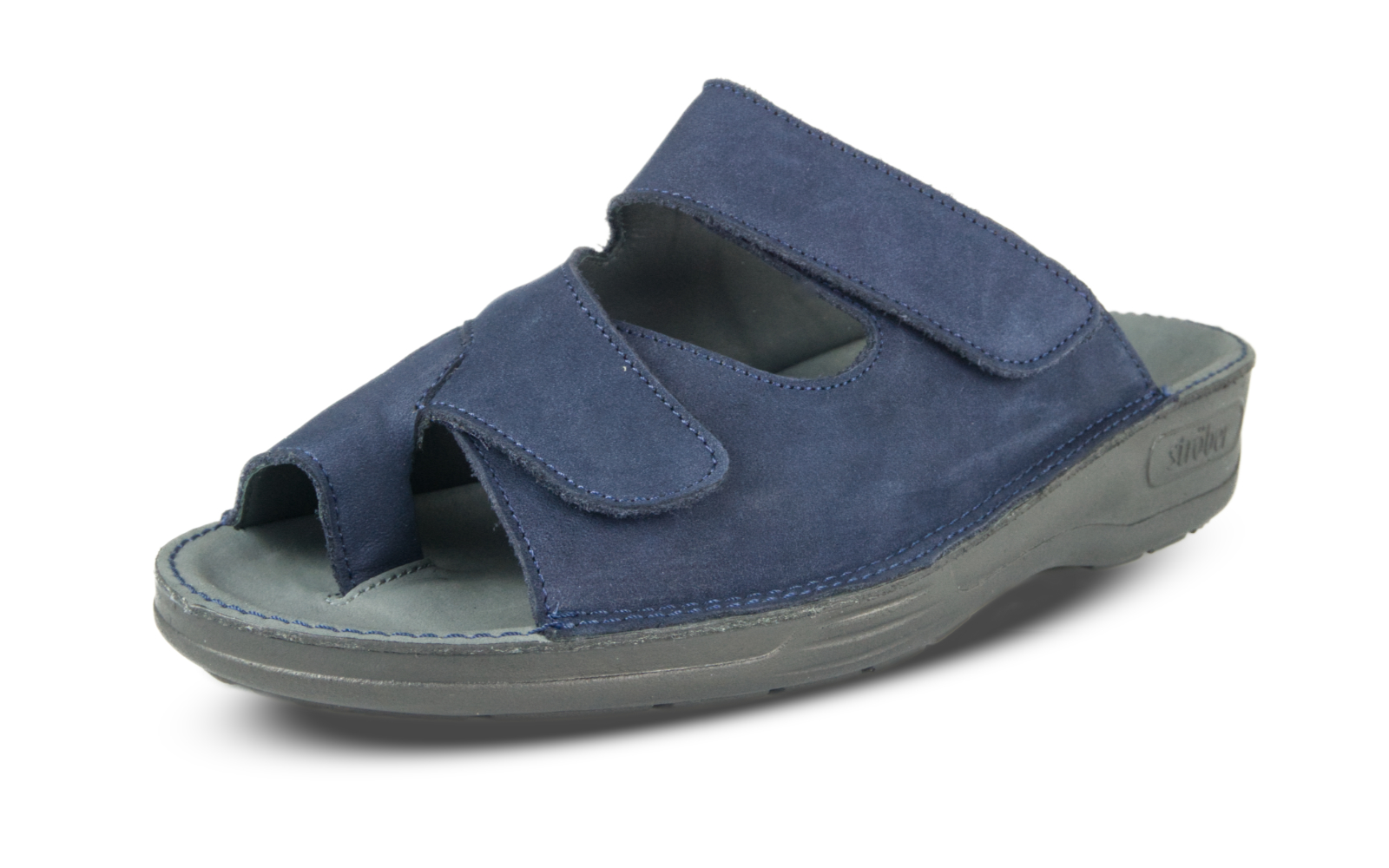 AVA Nubuk+StretchVelour in marine, seitlich auf einem weißen Hintergrund präsentiert, mit weichem Obermaterial und elegantem Design.