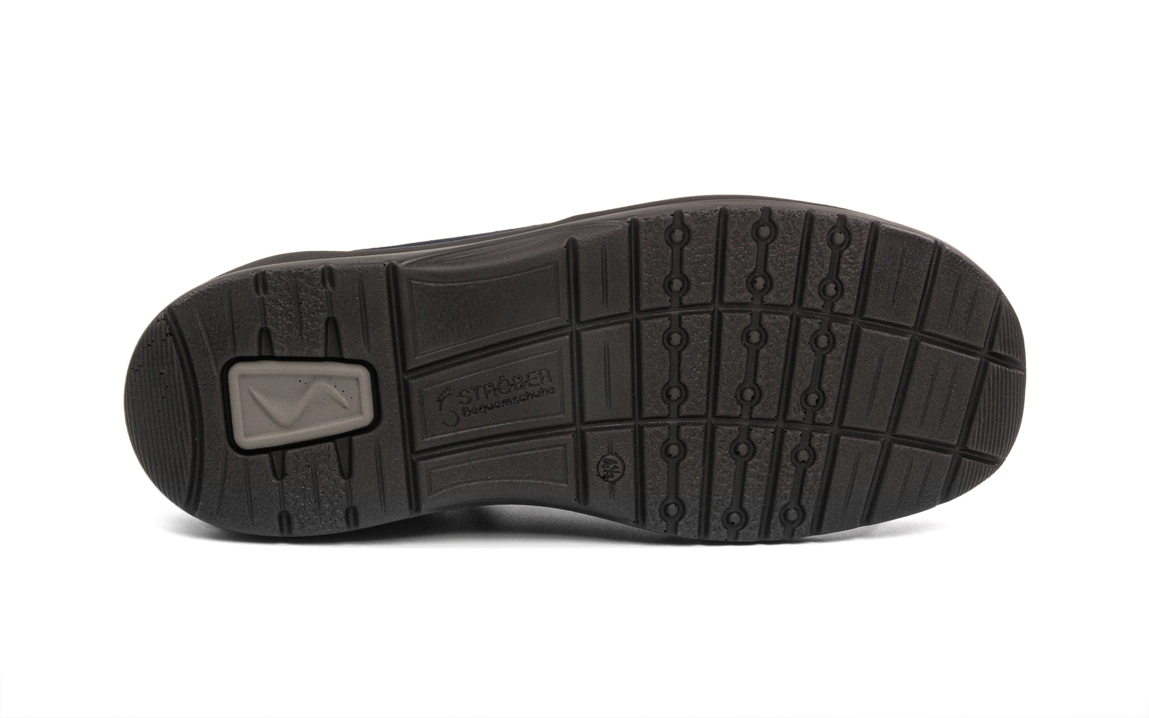 YOSHINO NappaSoft+LammVelourRose Warmfutter in schwarz, gummisohle, schuhsohle, gummitritt, profil, schuhunterseite