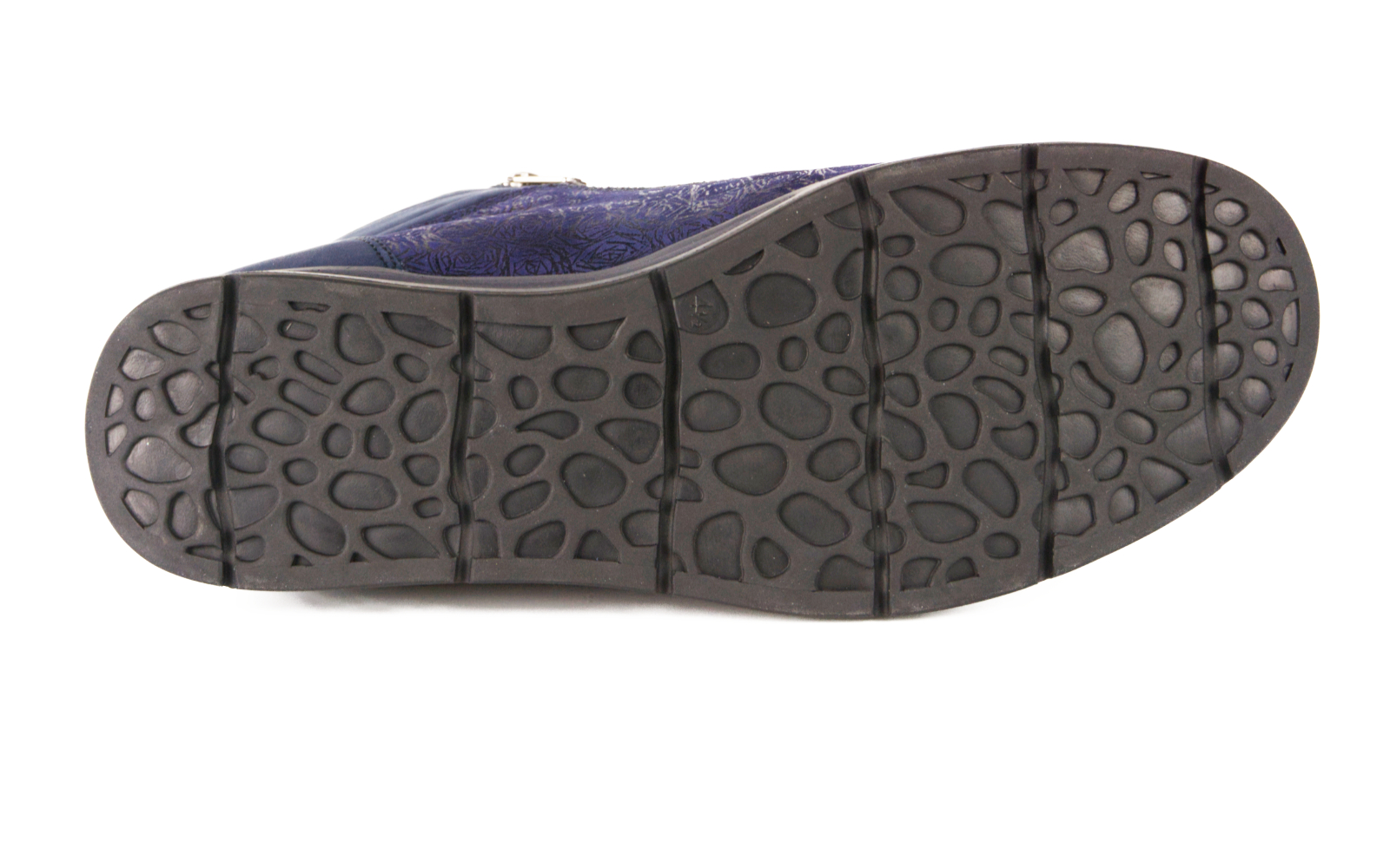 ELMA Nappa+LammVelour in marine, seitlich auf einem weißen Hintergrund präsentiert. Stilvoll und komfortabel für jeden Anlass.