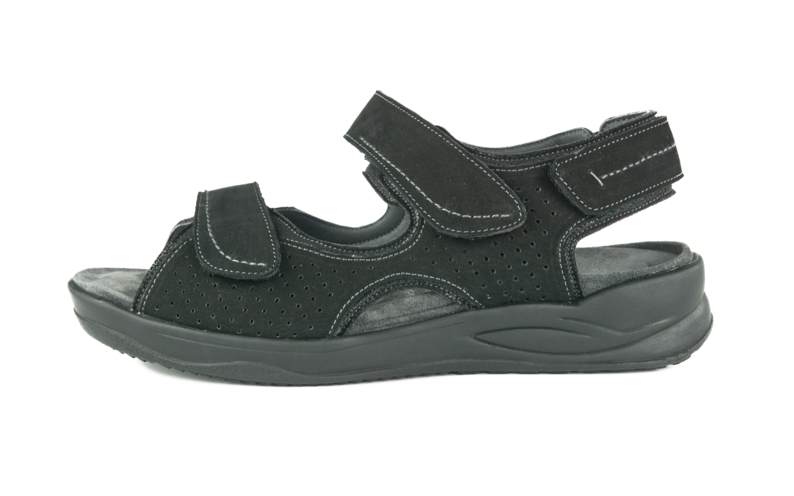 KATHARINA Nubuk+StretchTetra in zwart, Bekleidung, Schuhwerk, Sandale, Schuh