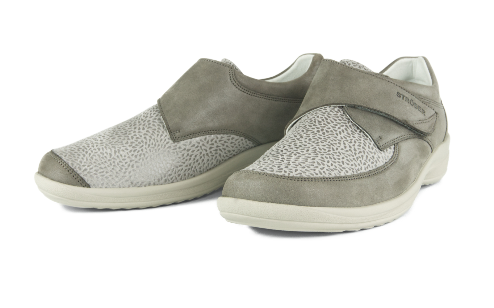 MURIEL SP NubukPerlato+StretchDrop in borke+marmor, elegante Schuhe in seitlicher Ansicht, perfekt für jeden Anlass.