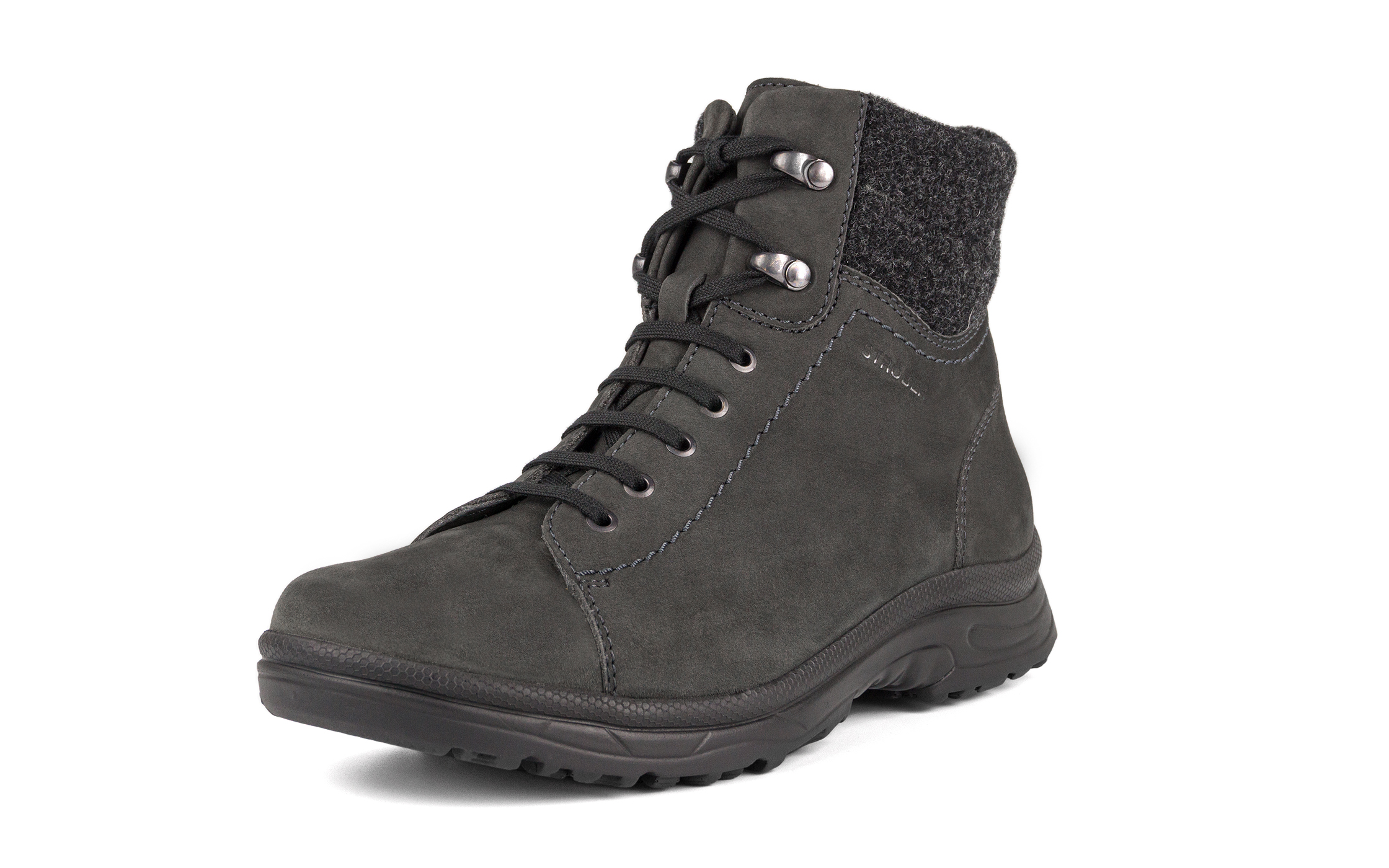 RONJA NubukFilz in schiefer, Wollfutter