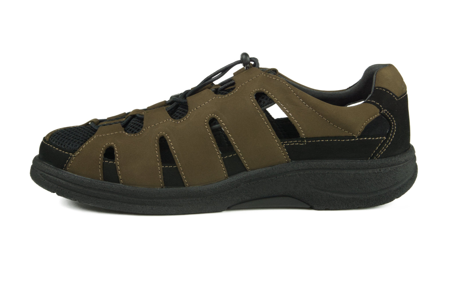 OSKAR Nubuk+Mesh in tartufo+schwarz, Bekleidung, Schuhwerk, Schuh, Sneaker, Sandale
