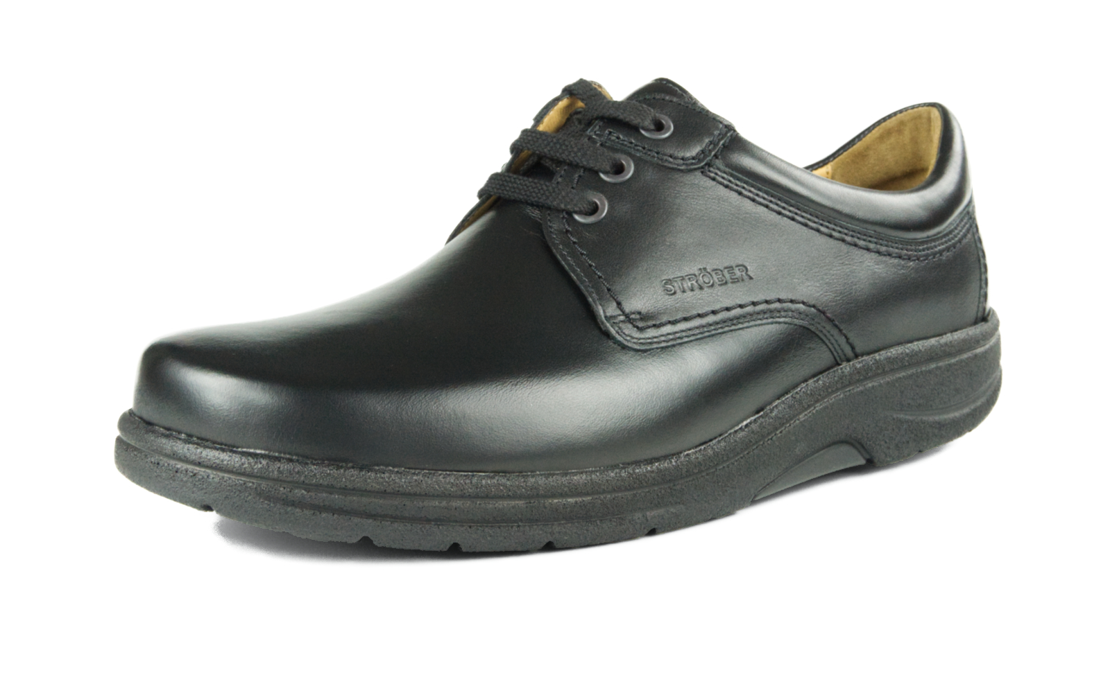 Der schwarze MASO NappaSoft Schuh liegt in einem stilvollen Umfeld, präsentiert seine elegante Form und hochwertigen Materialien.