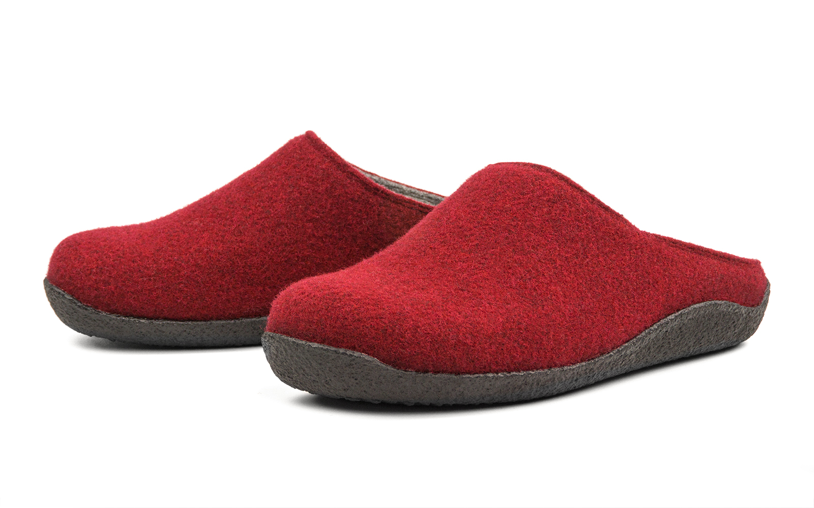 VERENA Filz in vino, Hausschuhe, Slipper, Rot, Fleece, Gummisohle, Hausschuhe, Slipper, Rot, Flusen, Gummisohle, Hausschuhe, Rot, Fleece, Geschlossene Zehen, Wohnzimmer Slipper, Hausschuhe, Slipper, rot, Filz, Gummi-Sohle