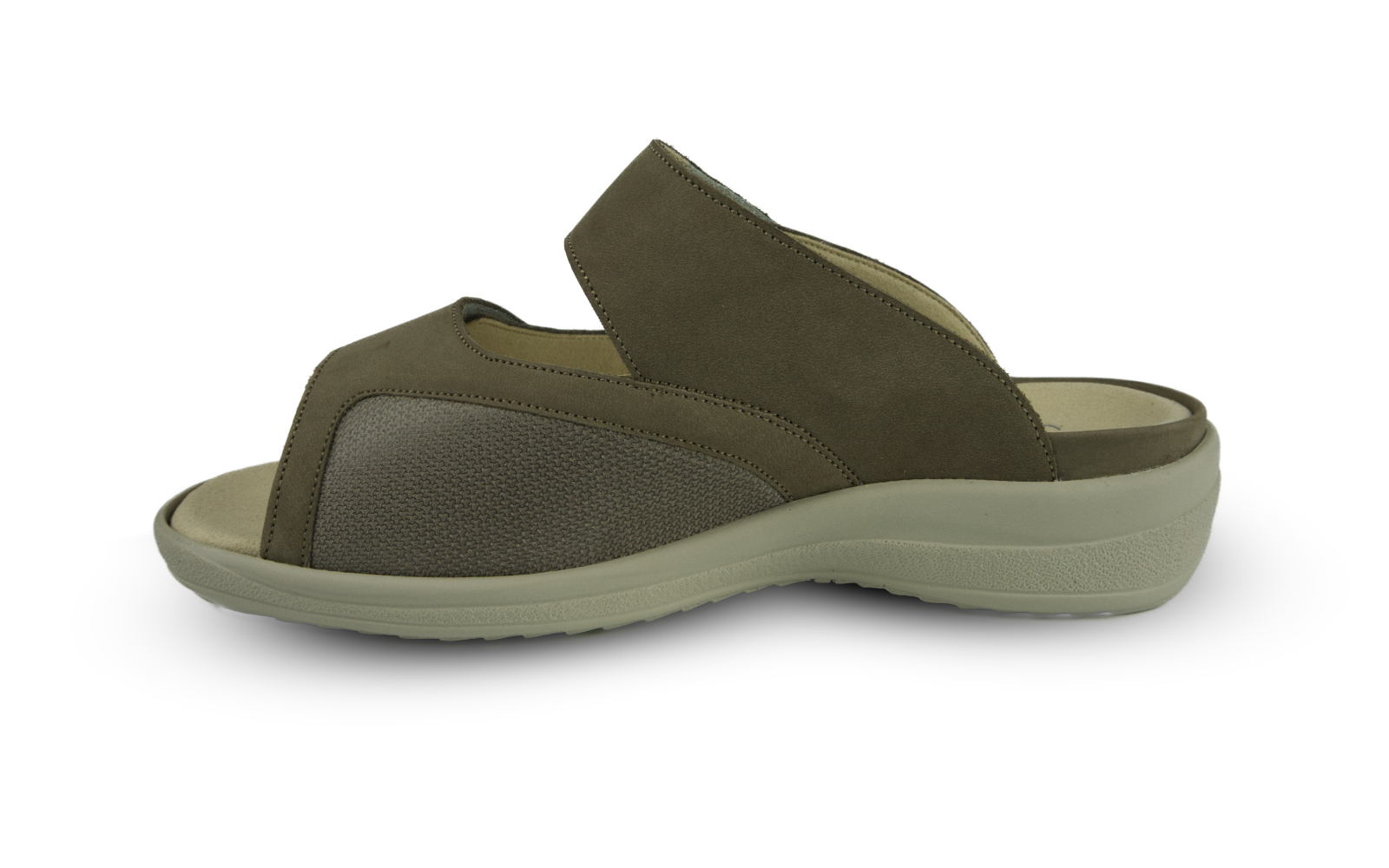HERMINE Nubuk+StretchTetra in steen, Bekleidung, Schuhwerk, Sandale, Schuh