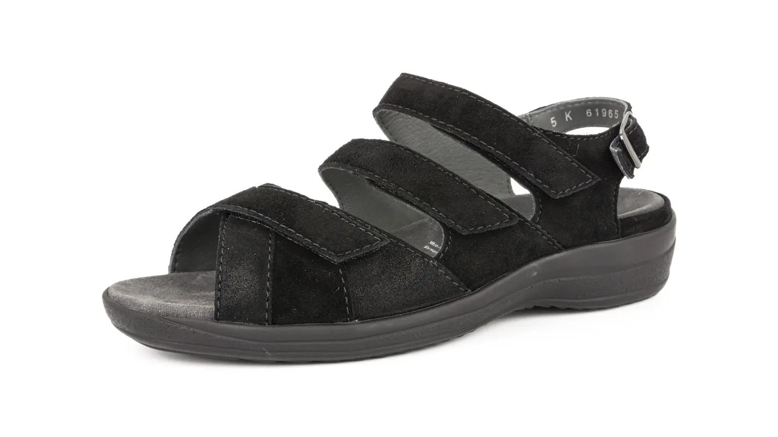 HEDWIG LammVelour Schuh in Schwarz, elegant und vielseitig, seitlich auf einem hellen Untergrund präsentiert.