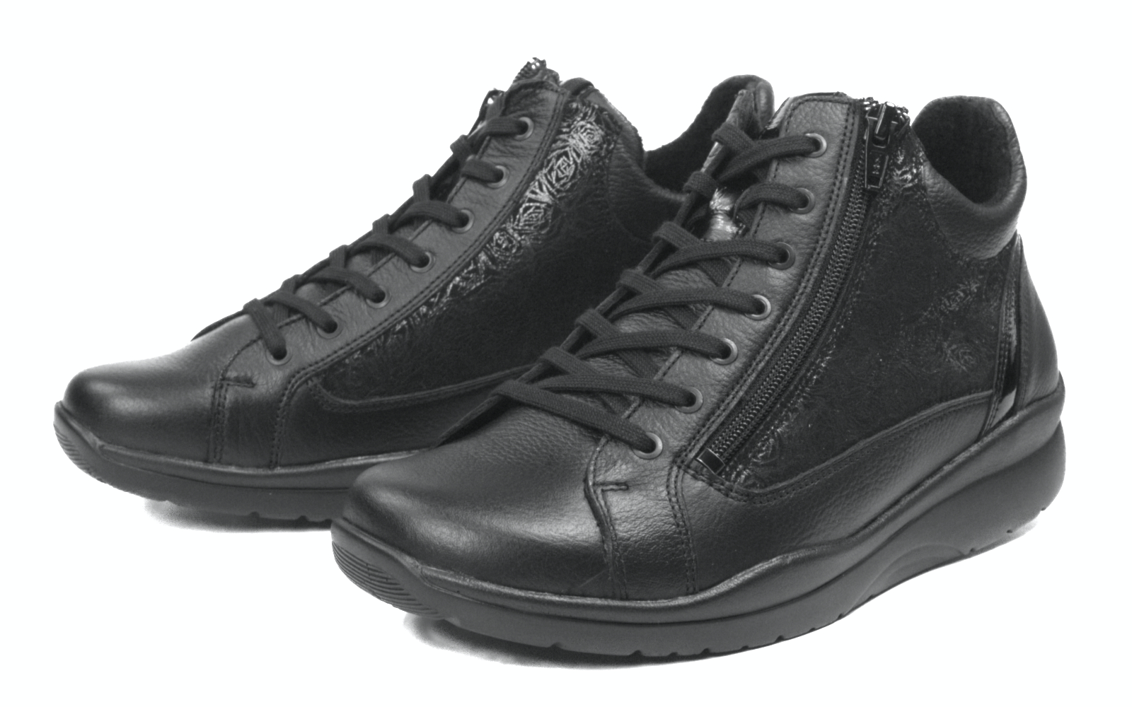 YOSHINO NappaSoft+LammVelourRose Warmfutter in schwarz, Schuhe, Sneaker, Damen, Leder, Schwarz