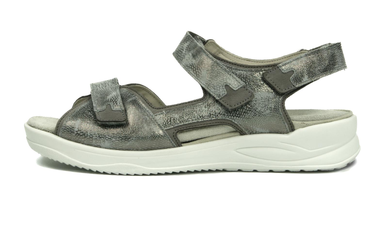 KASSANDRA Velours + Nubuk in grau, Bekleidung, Schuhwerk, Sandale, Schuh