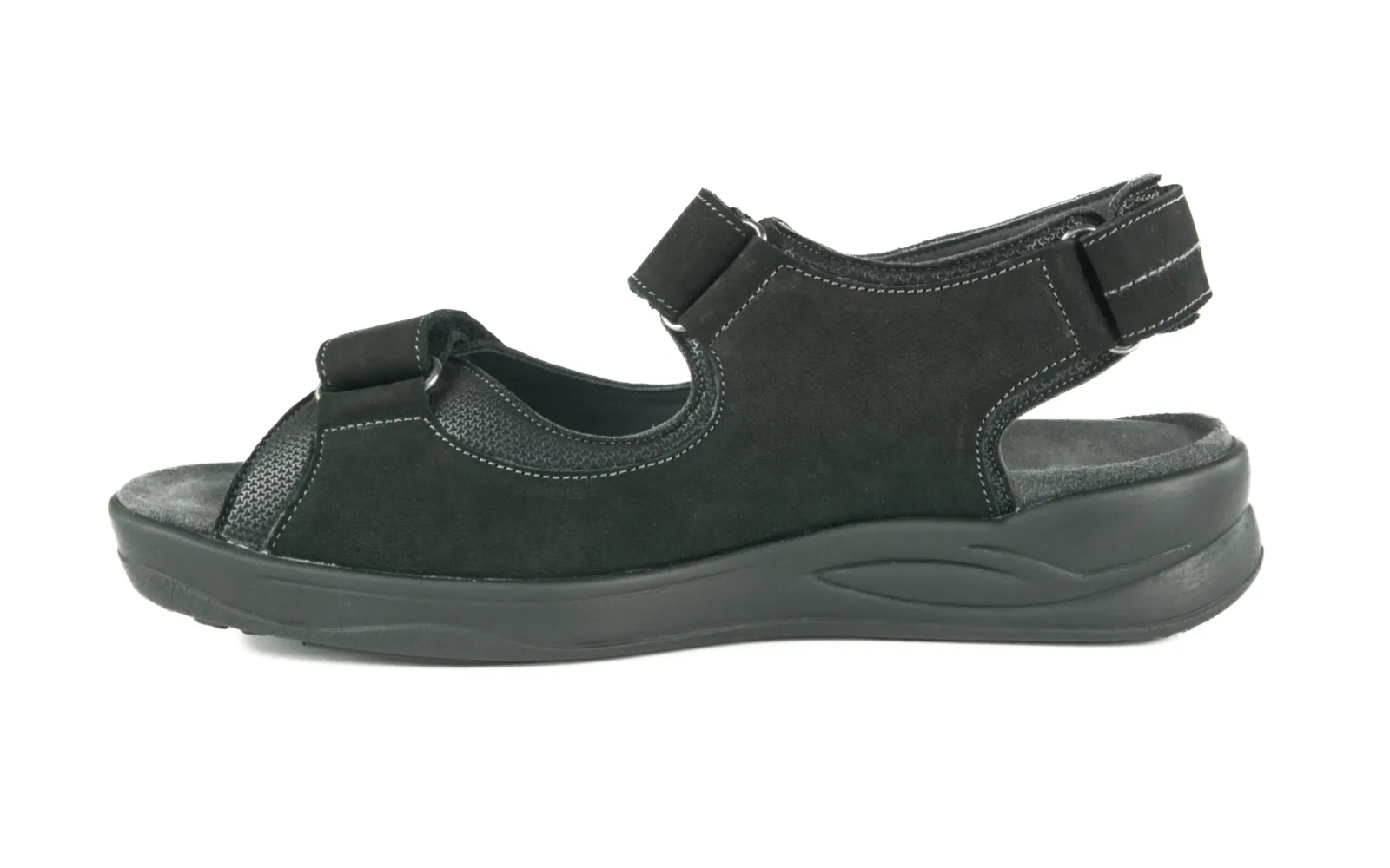 KATHARINA Nubuk+StretchTetra in zwart, Bekleidung, Schuhwerk, Sandale, Schuh