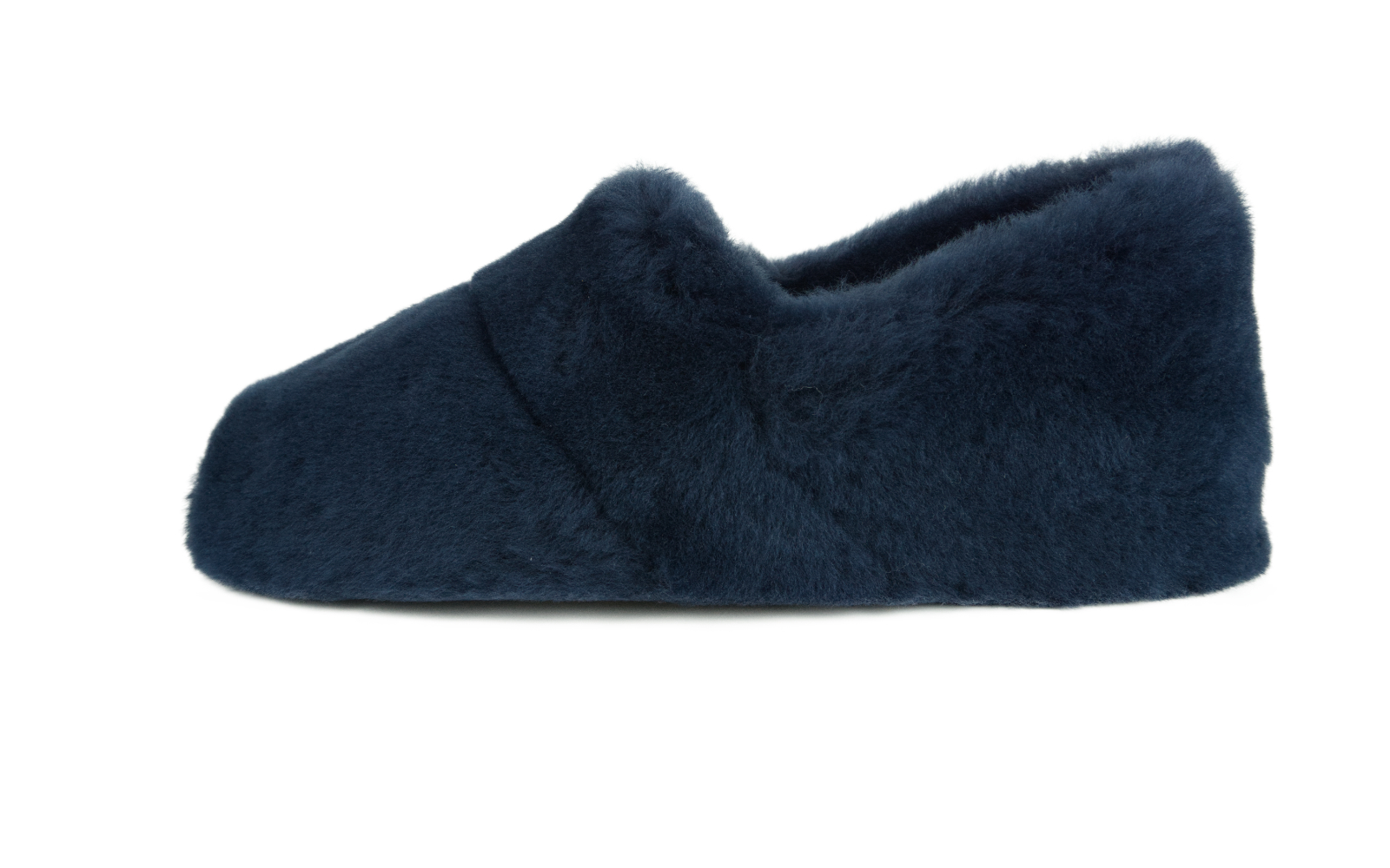 TESSA Lammfell in marine TESSA Lammfell in marine, Schlupfsocke, Schuhlike Slipper?, Flusenmaterial, Nachtblau, Plüsch-Futter