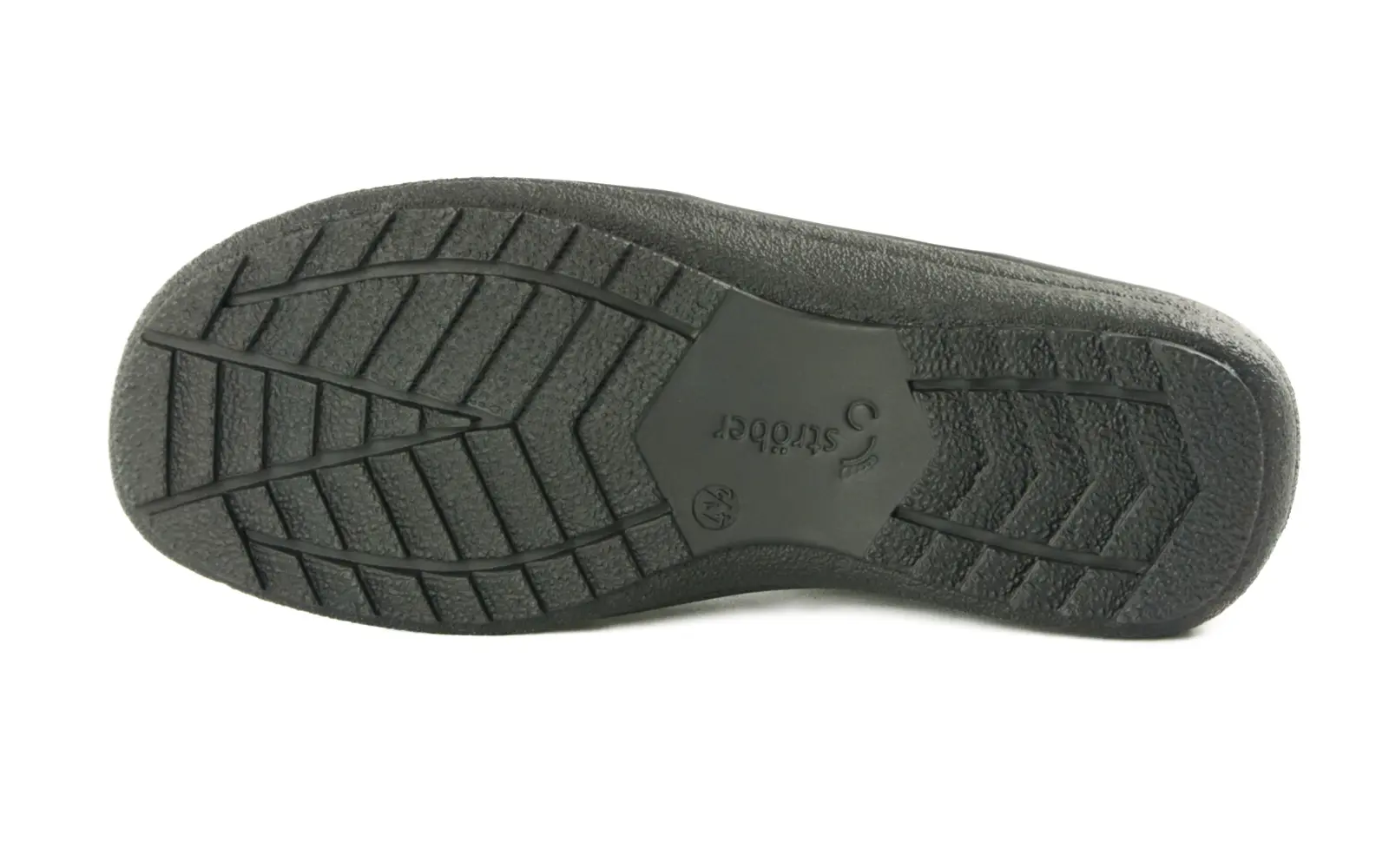 Schwarze SENTA Nappa+Lack Schuhe seitlich auf einem hellem Hintergrund, mit glänzender Oberfläche und eleganter Silhouette.