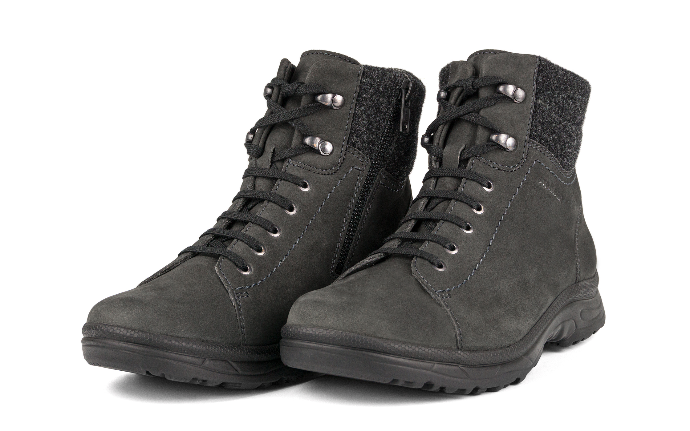 RONJA NubukFilz in schiefer, Wollfutter